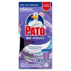 Desodorizador Sanitário Pato Gel Adesivo 1 Refil Lavanda 6 discos, escudo antiodor - SCJohnson